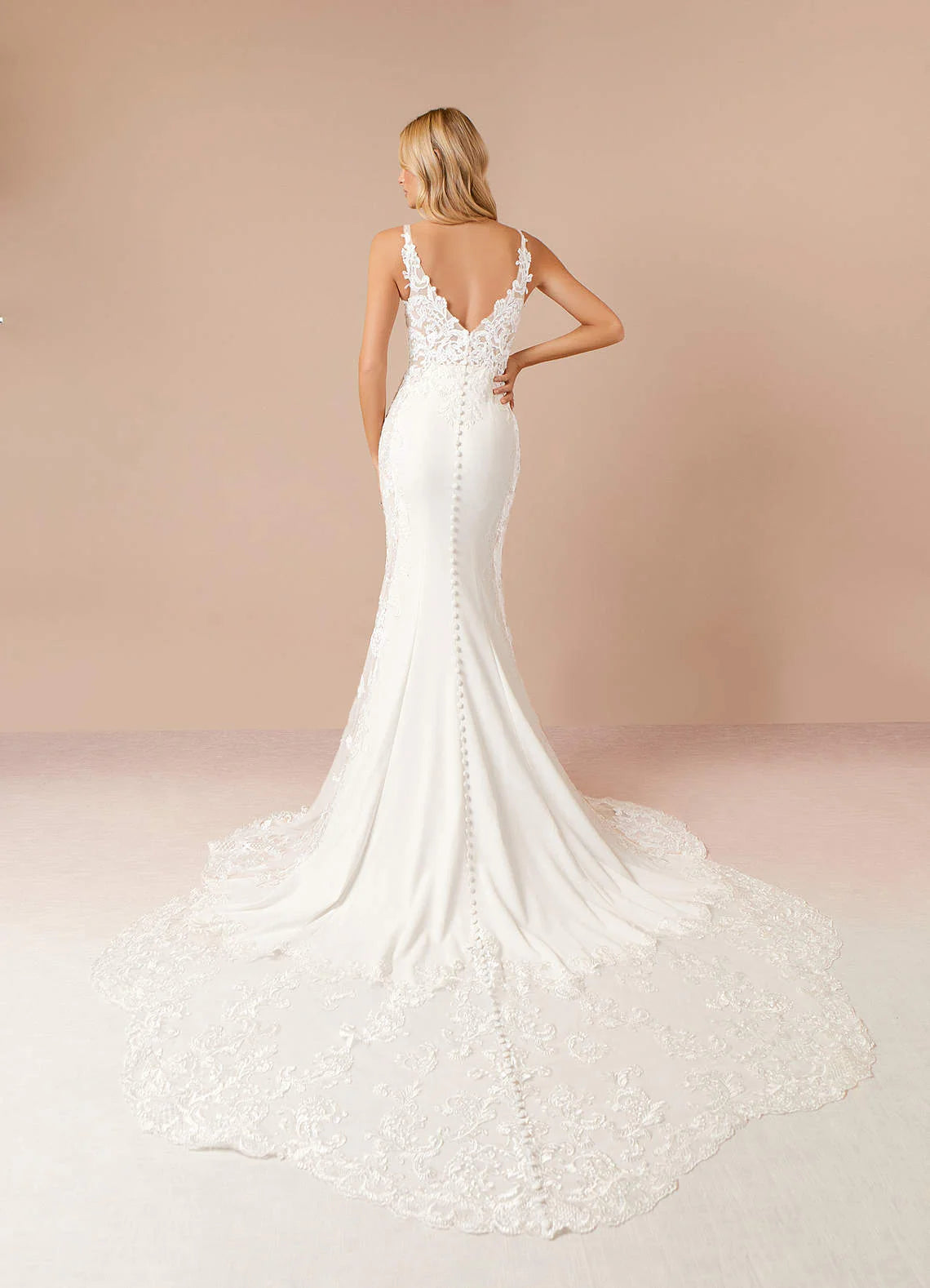 Diamond White Mermaid Sequins Stretch Crepe Dress