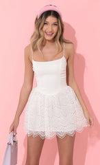 Fit and Flare Dress in White