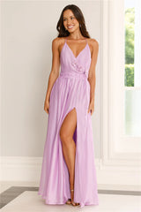 Elegant Delights Halter Maxi Dress Purple