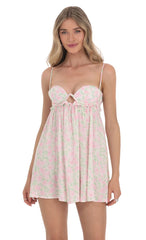Floral Babydoll Dress in White