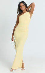 Criselda Maxi Dress - One Shoulder Maxi Dress in Lemon