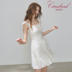 Floral Jacquard Mini Dress