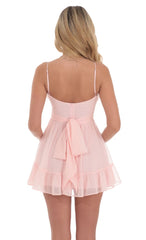 Chiffon Ruffled Dress in Pink