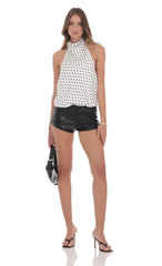 Faux Leather Mini Shorts in Black