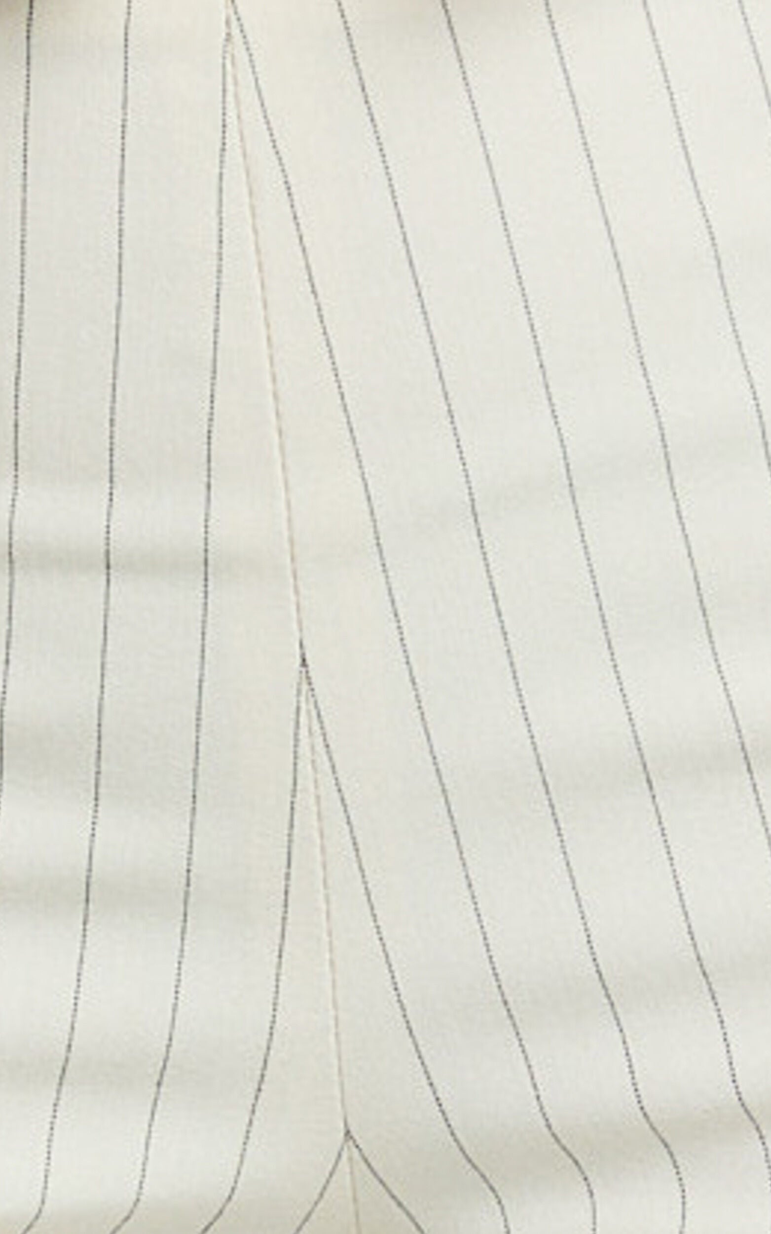 Susannah Pants - Pinstripe Fitted Split Leg Capri Pants in Cream
