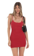 Open Back Bodycon Dress in Red