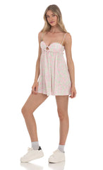 Floral Babydoll Dress in White
