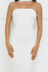 Stylish Fusion Halter Maxi Dress White