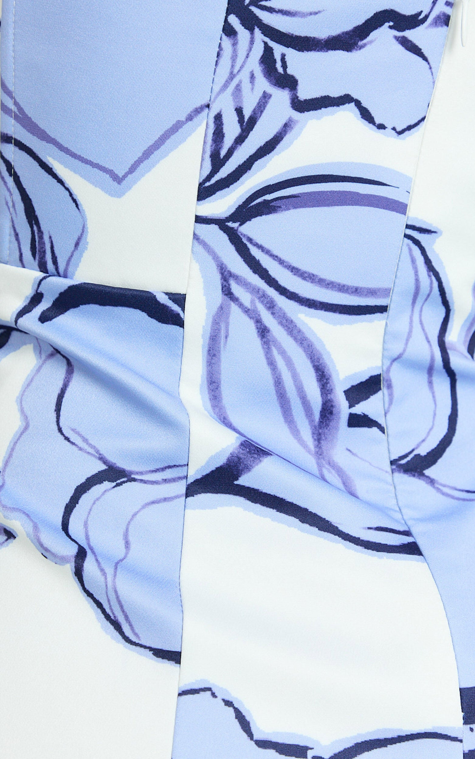 Catharine Mini Dress – Strapless A-Line Dress in Blue Floral Print