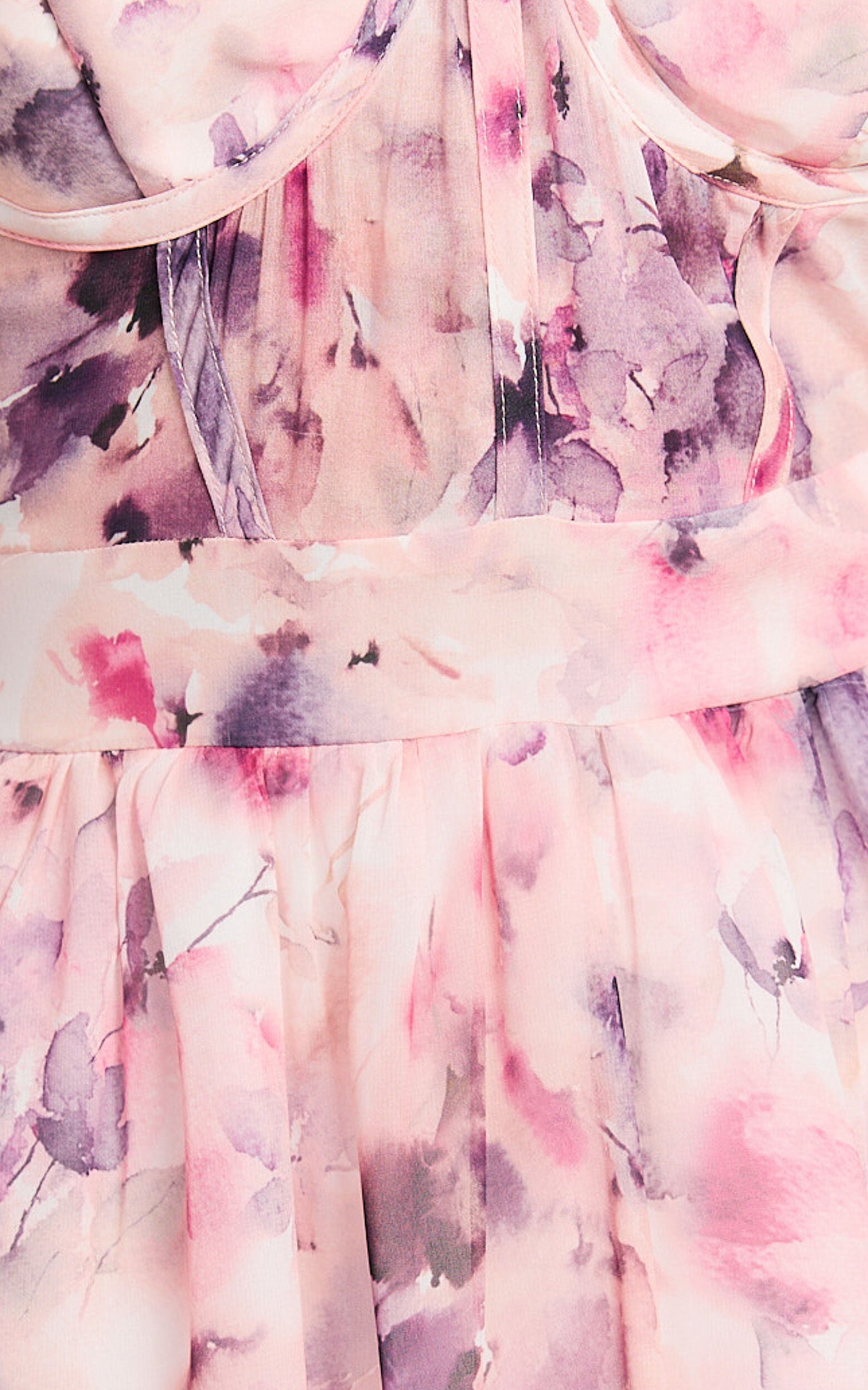 Amalie The Label - Martia Strappy Corset Flare Dress in Adeline Floral Print