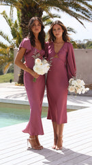 Cleo Midi Dress - Plum