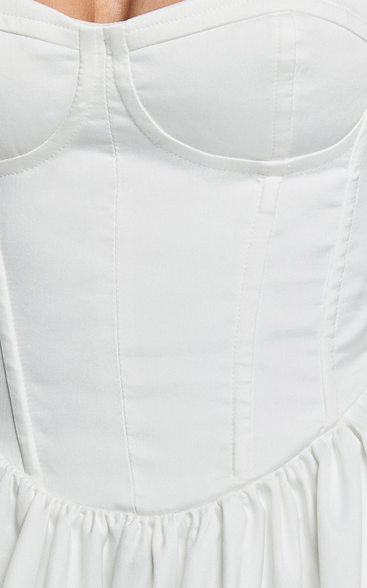 Vivian Maxi Dress - Strapless Corset Front Split Dress in Ivory