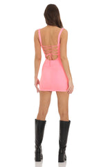 Bodycon Dress in Neon Pink