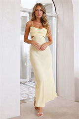 Fancy Brunch Date Maxi Dress Yellow