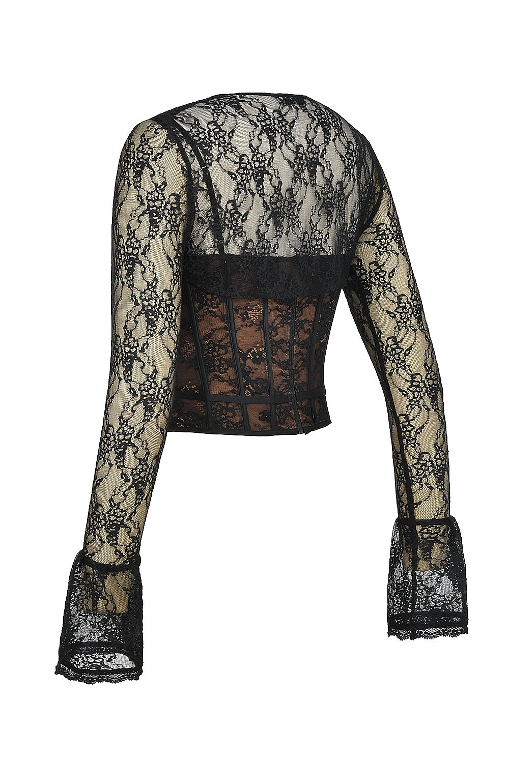 Black Lace Corset Top With Bolero