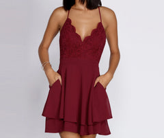Never Too Much Chiffon Skater Dress