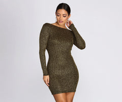 Dazzle Diva Glitter Open Back Dress