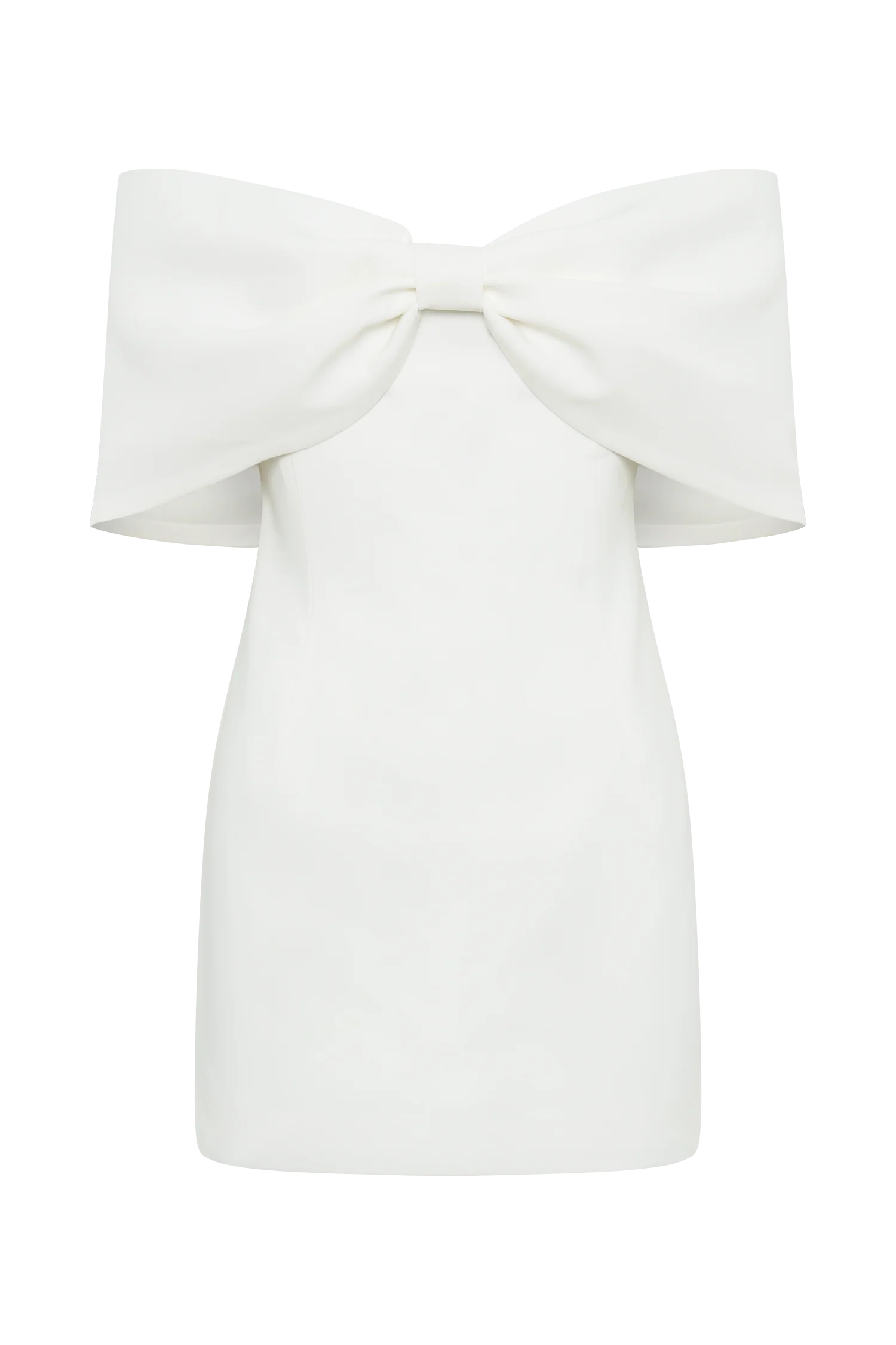 Gwyneth Off Shoulder Bow Mini Dress White