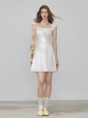 Floral Jacquard Mini Dress