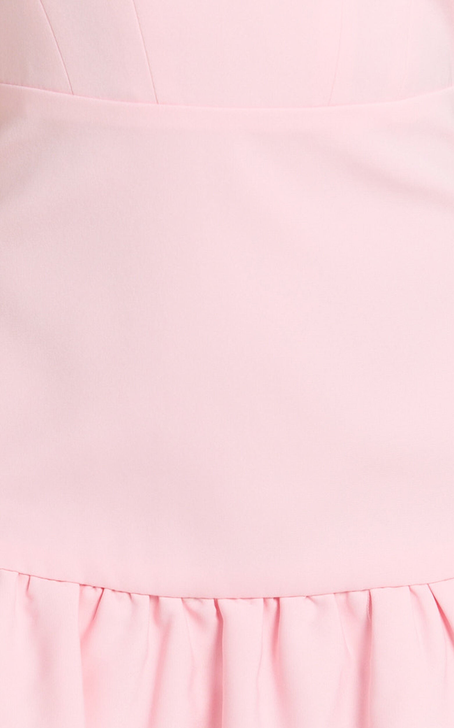 Morgana Playsuit - Tie Shoulder Ruffle Hem Playsuit in Peach