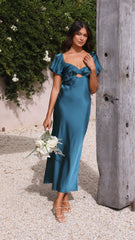 Carmen Midi Dress - Teal