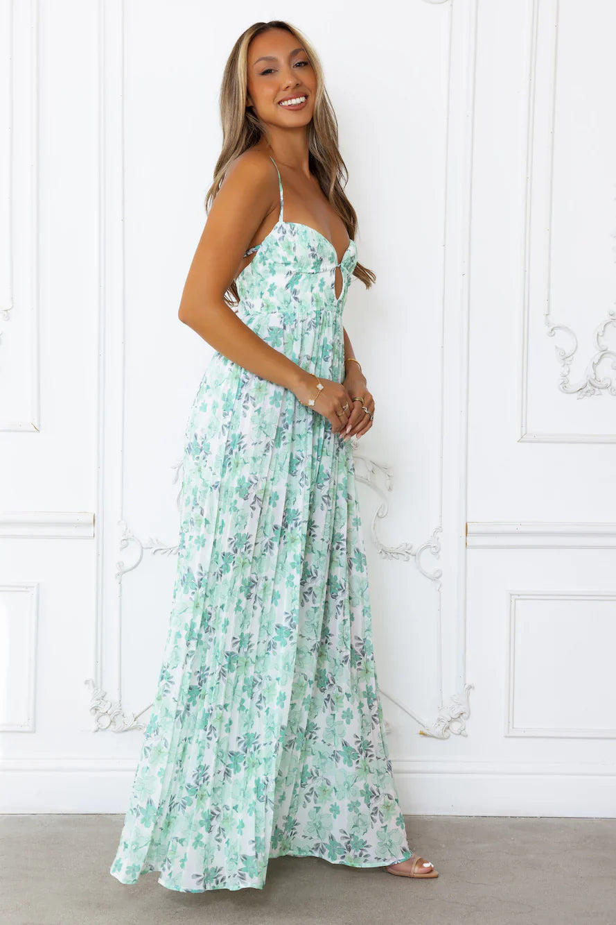 Celestial Daydreams Maxi Dress Green