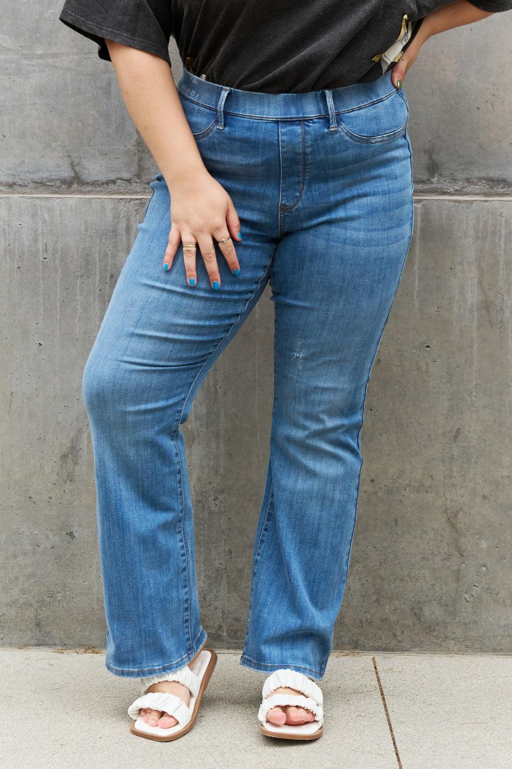 Judy Blue Lolita High Waist Pull On Slim Bootcut Jeans