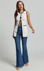 Tilda Jeans - High Waist Flare Denim Jeans in Dark Blue Wash