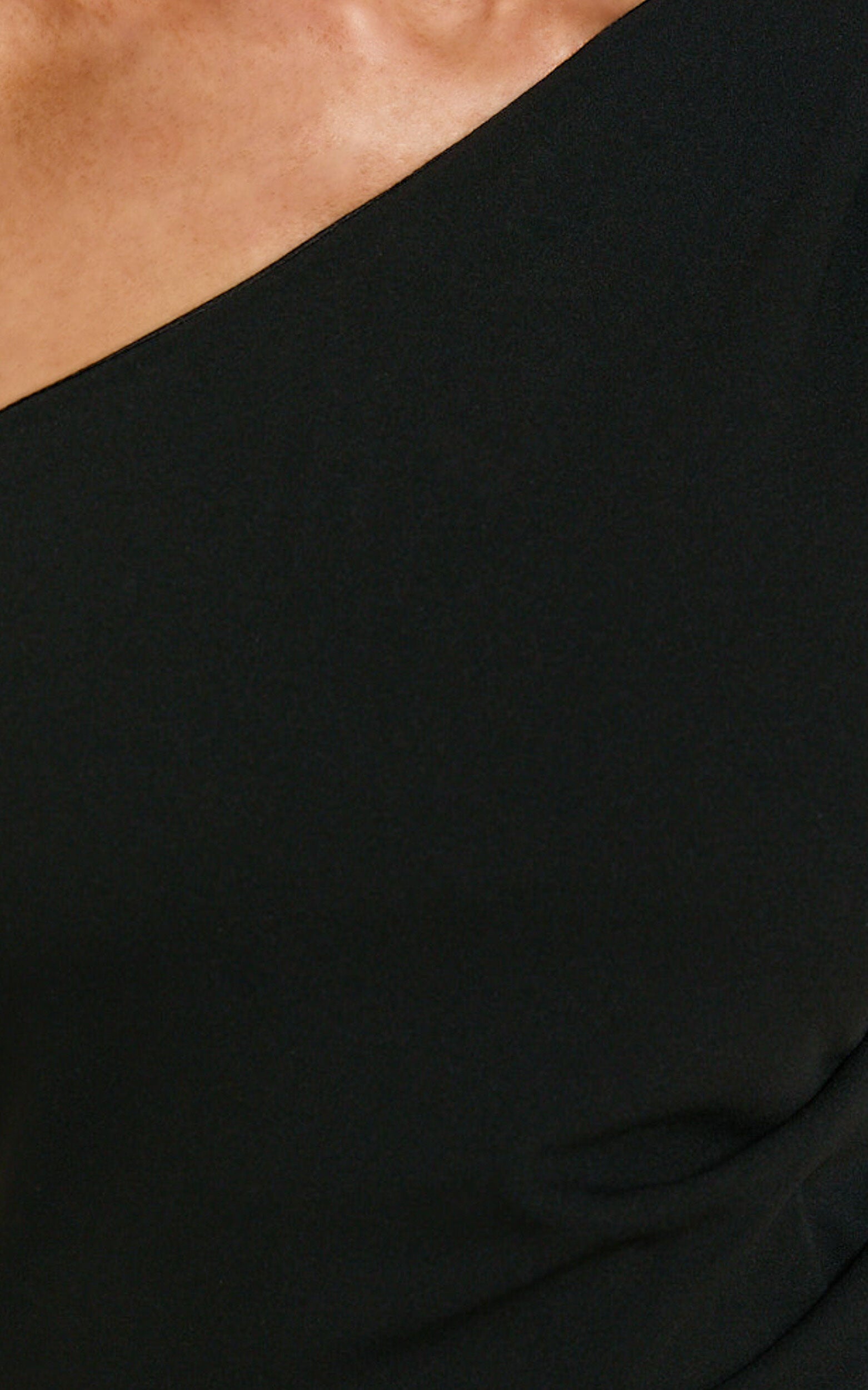 Criselda Maxi Dress - One Shoulder Maxi Dress in Black