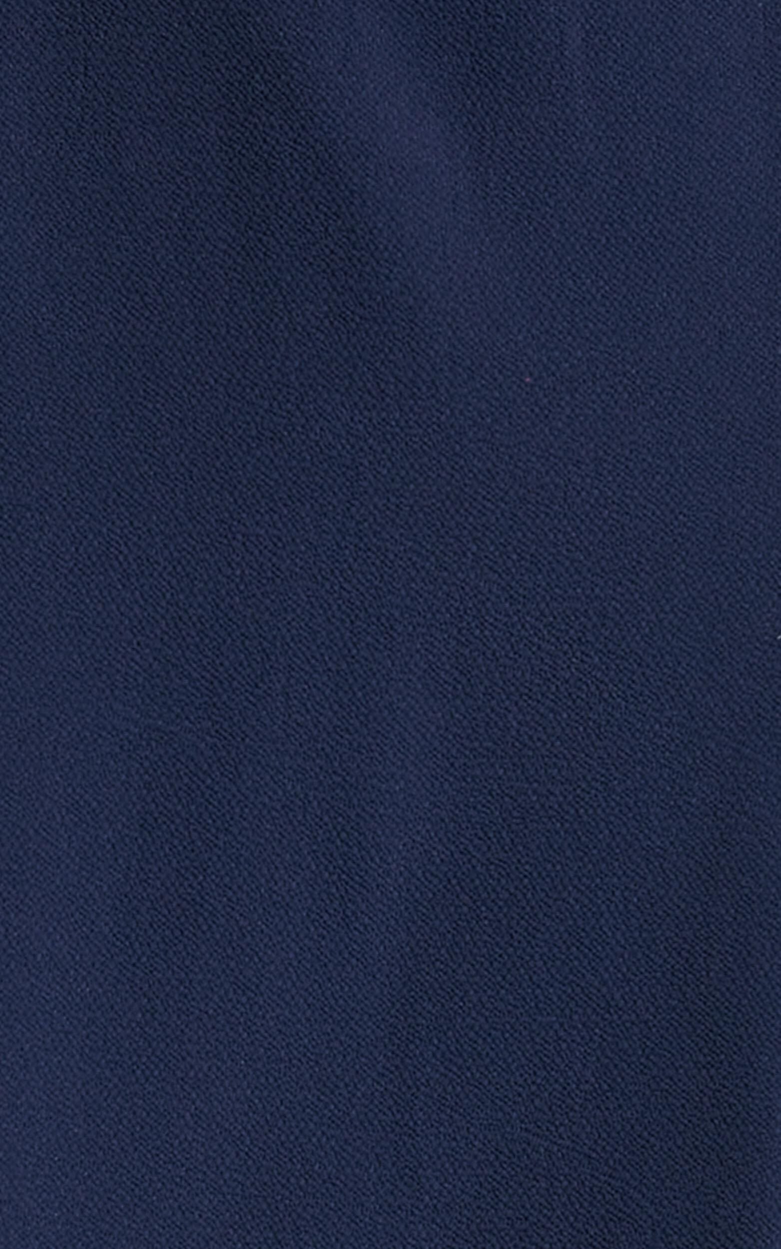 More Than This Maxi Dress - Ruffle Strap Thigh Split Dress in Navy