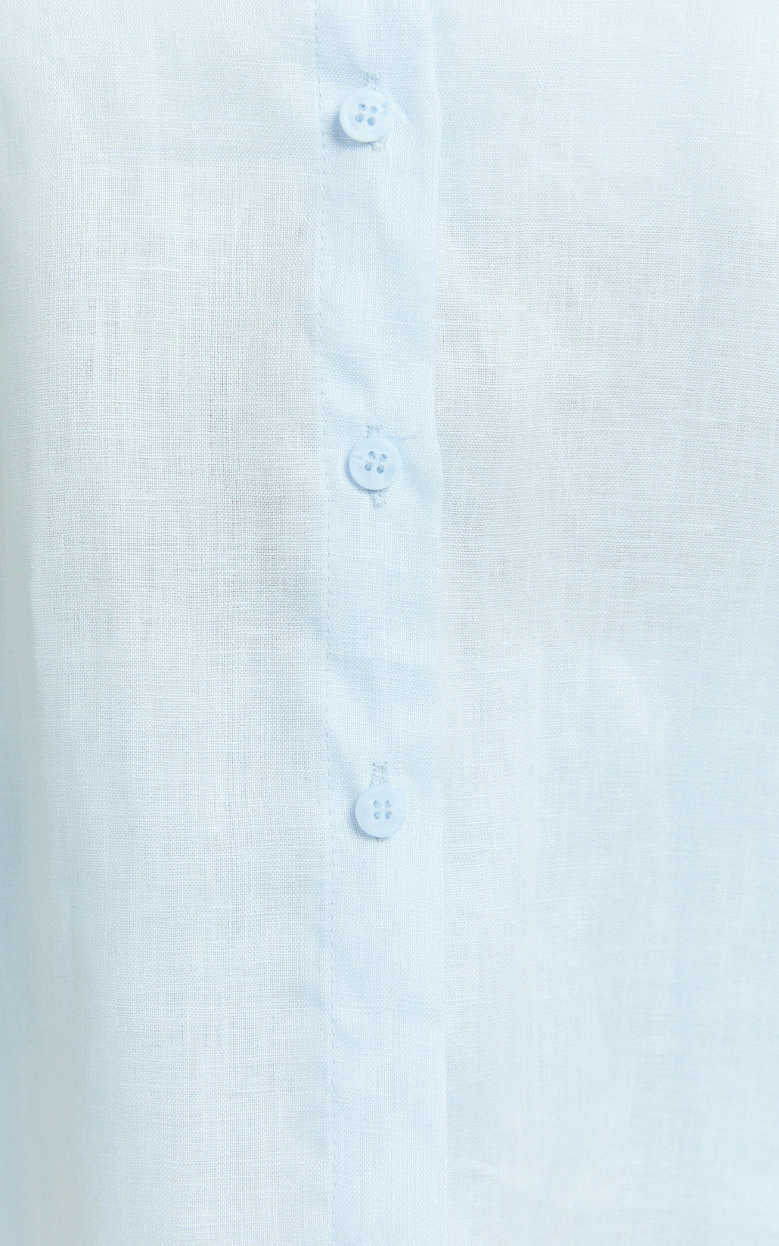 Ramona Top - Linen Short Sleeve Shirt in Pale Blue