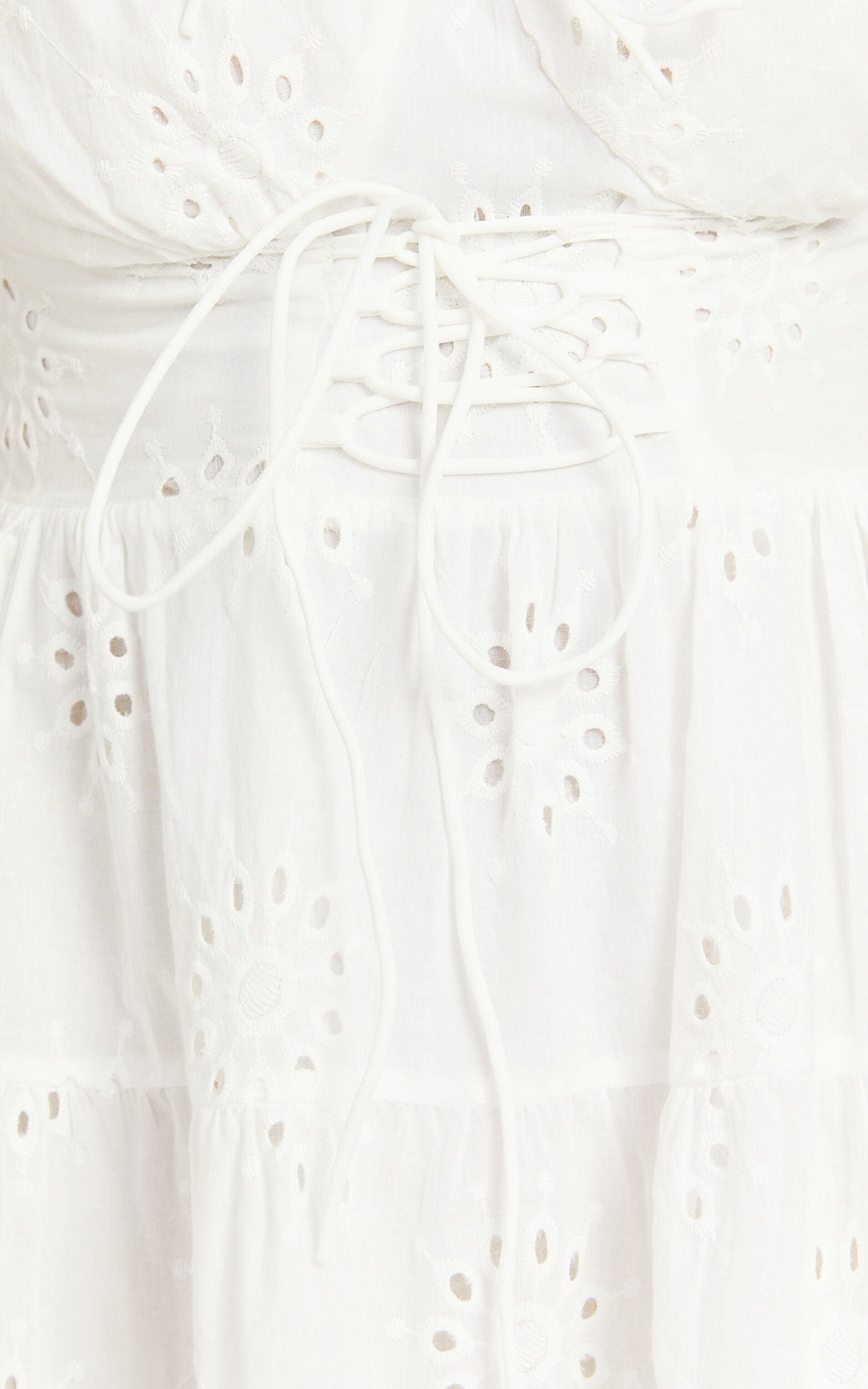 Nieza Mini Dress - Short Sleeve Corset Detail Mini Dress in White