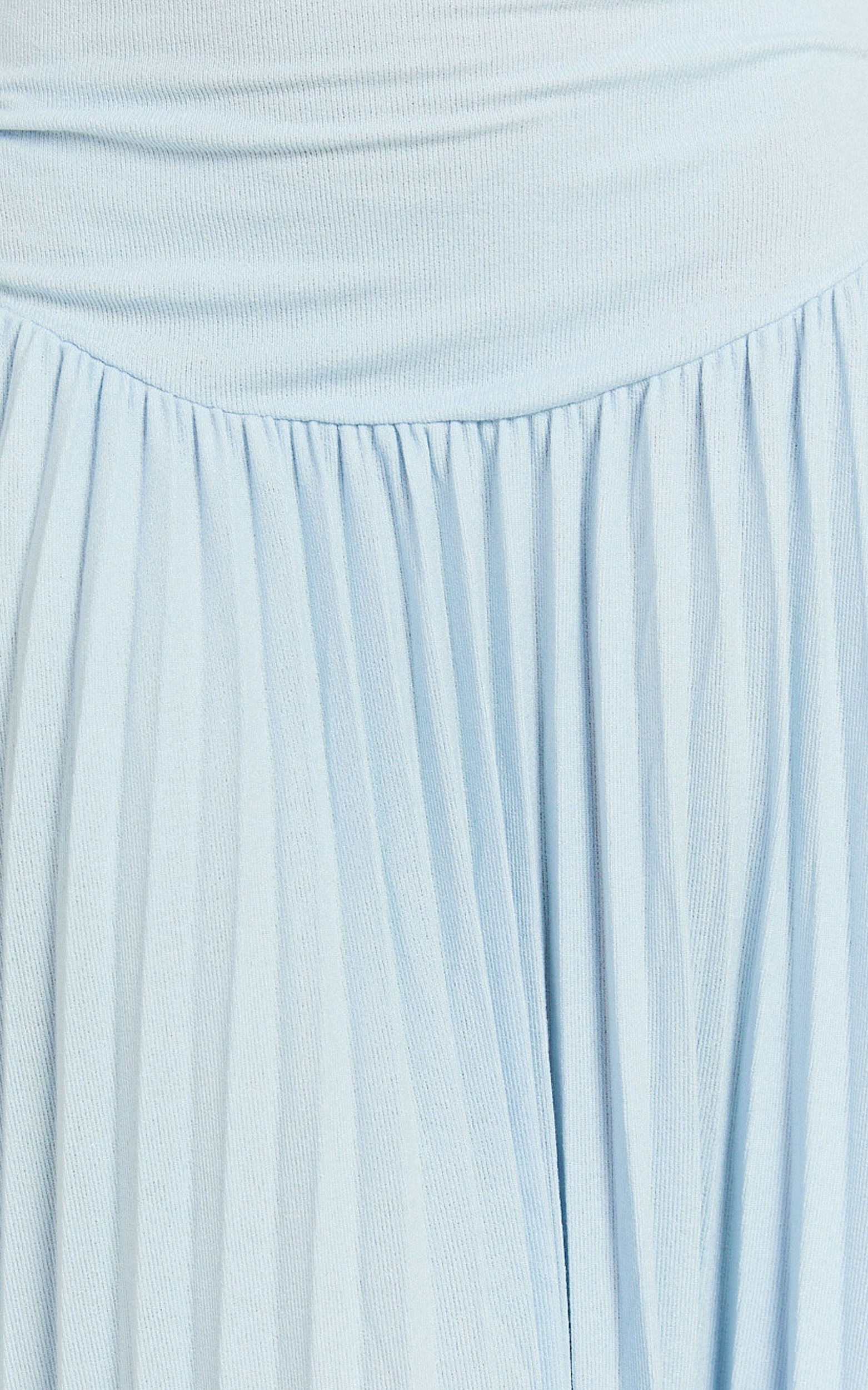 Off The Shoulder Maxi Shift Dress in Soft Blue