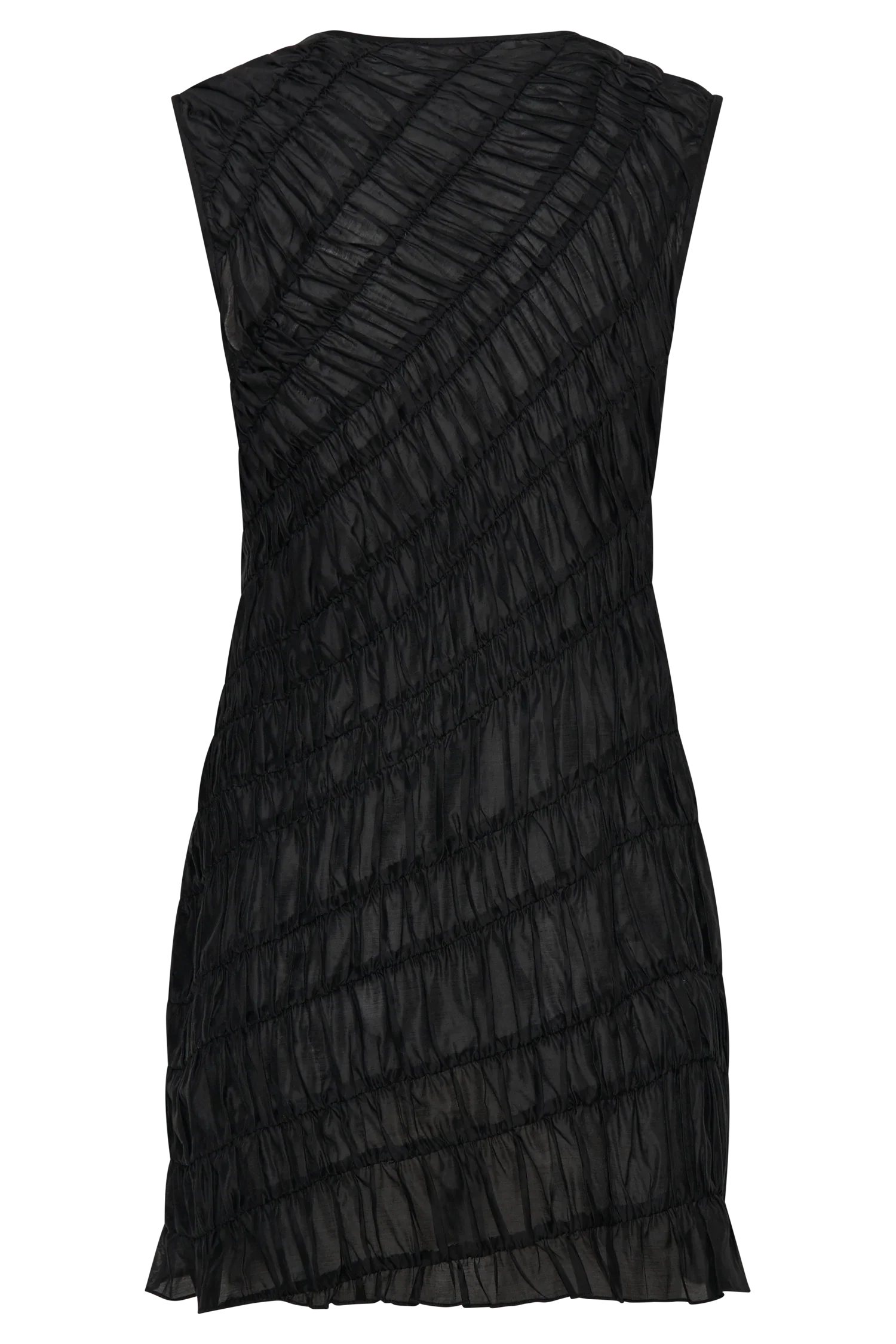 Adella Gathered Mini Dress - Black