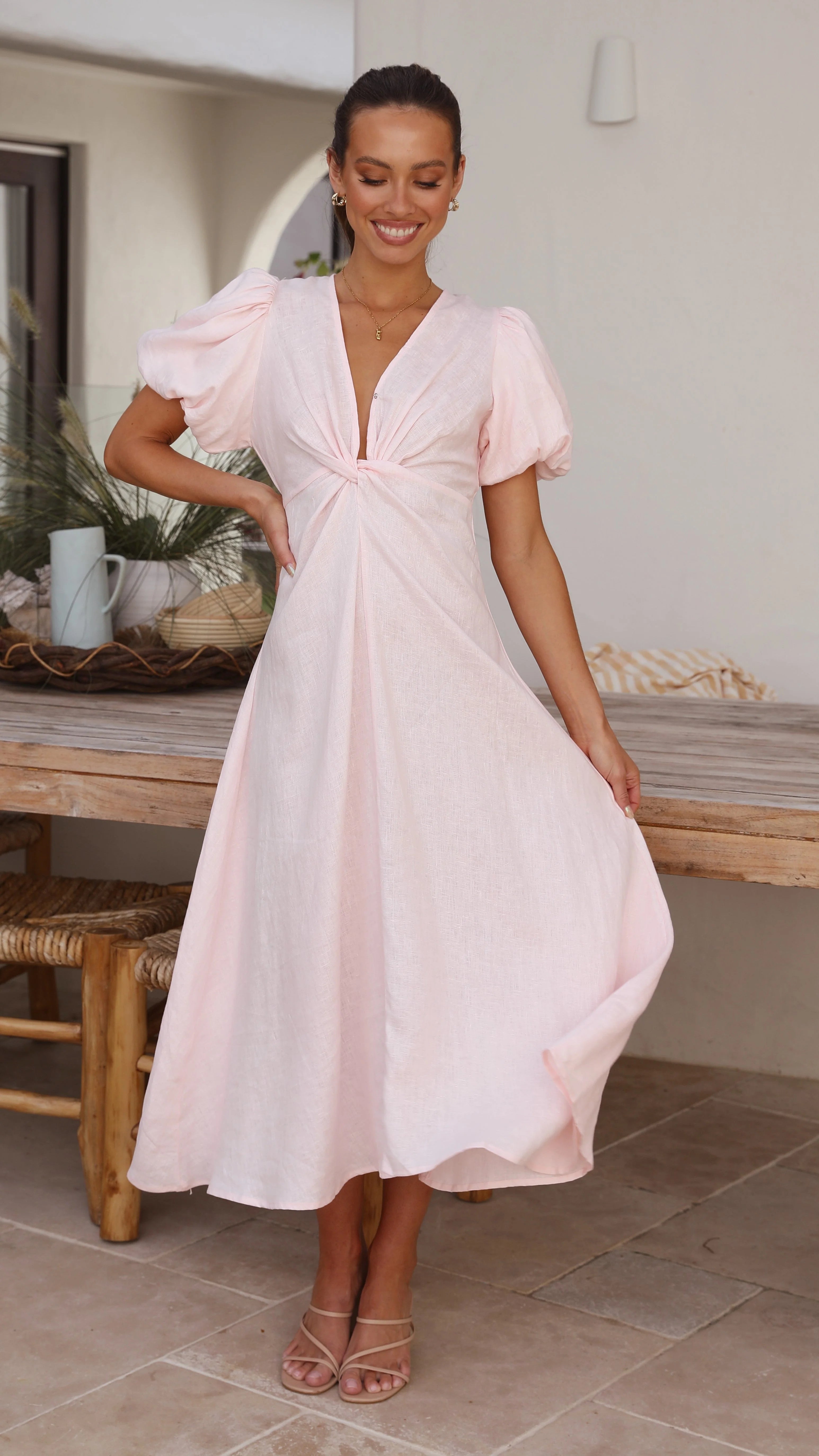 Blaire Midi Dress - Rosewater