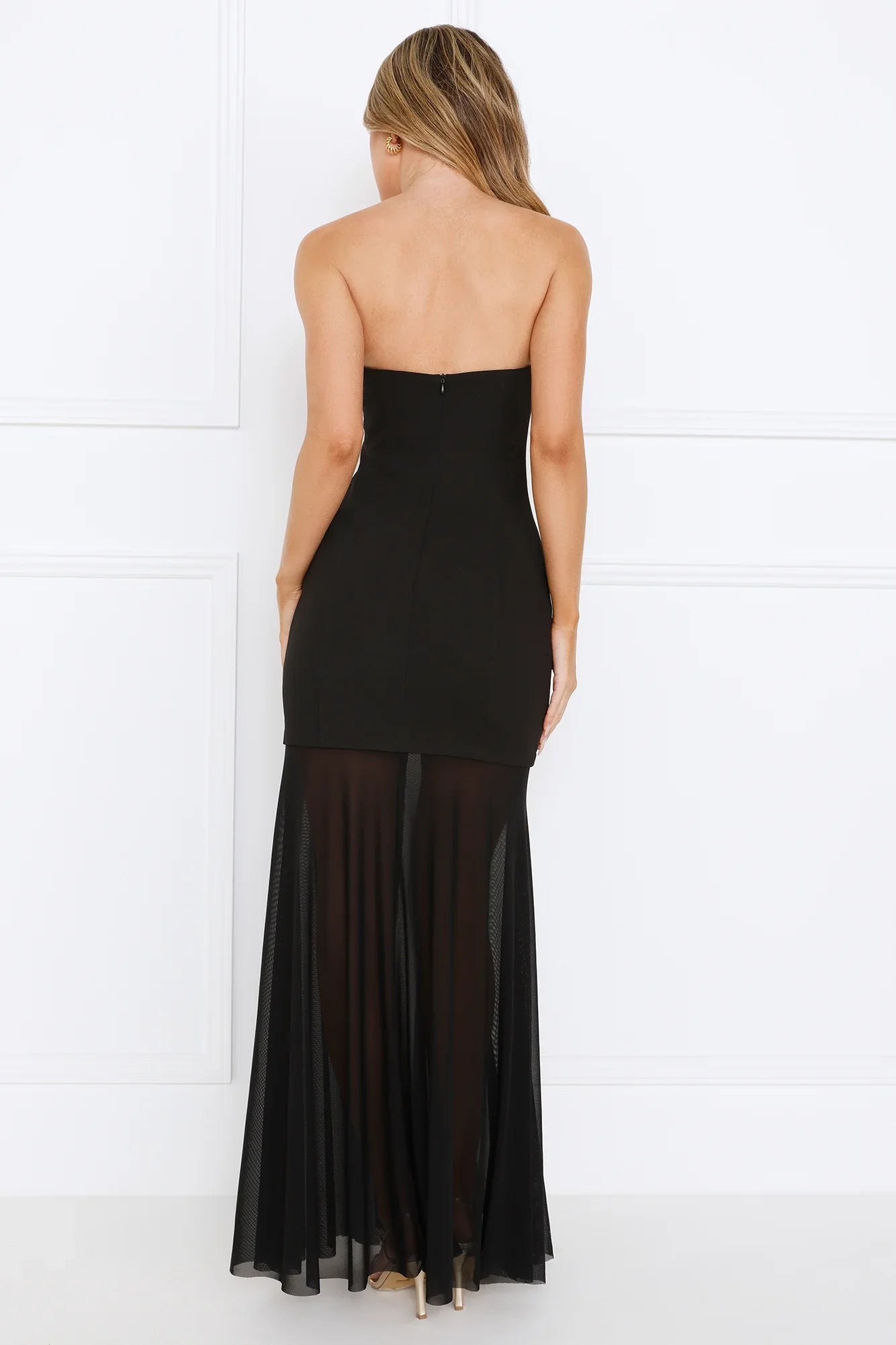 Event Extraordinaire Strapless Maxi Dress Black