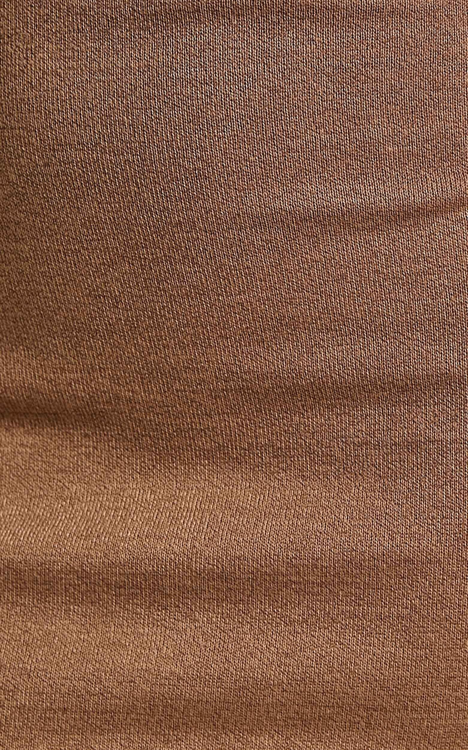 Saskia Midi Dress - Side Cut Out Dress in Chocolate