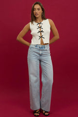Denim Wide Leg Jeans Mid Rise
