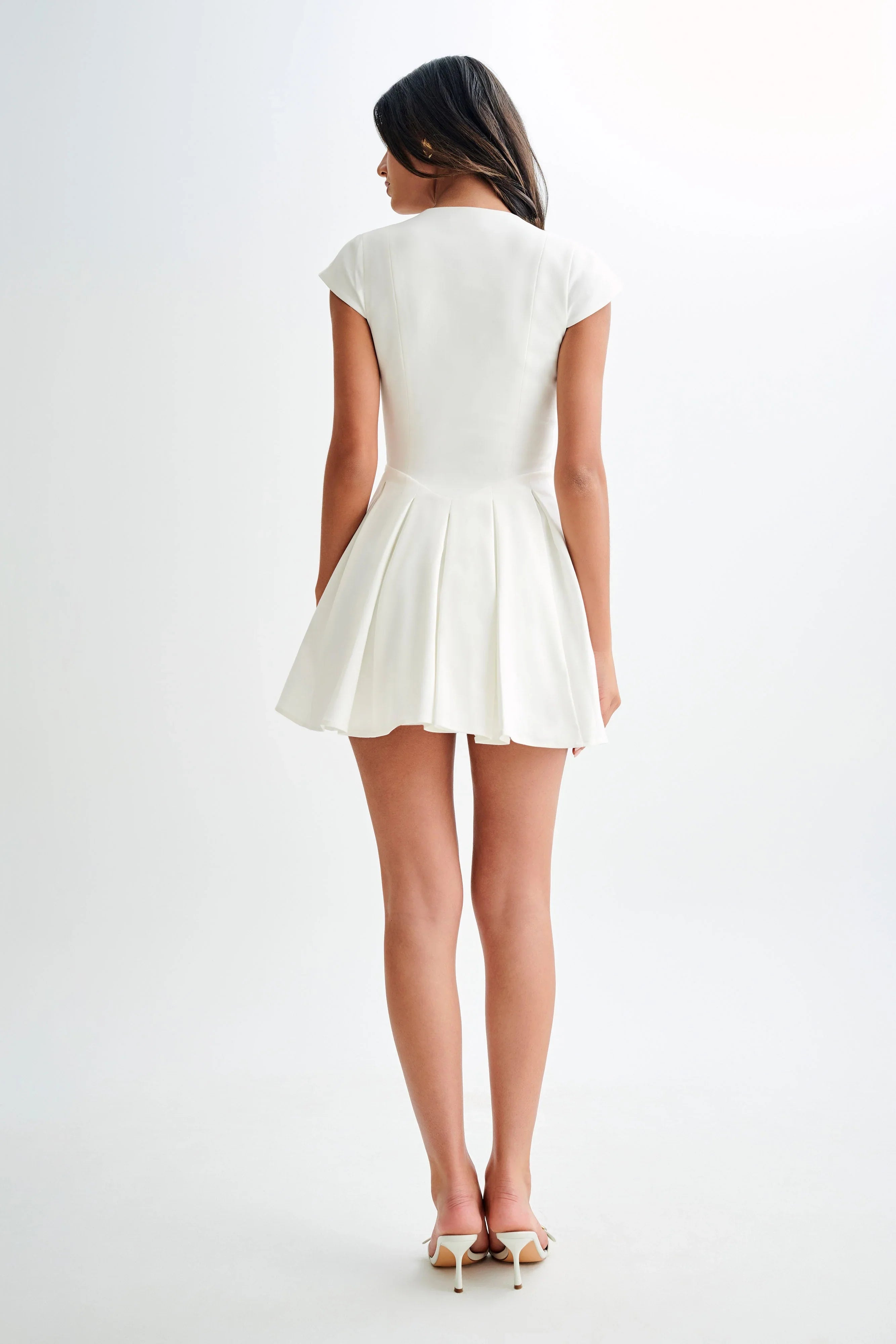 Keely Cotton Cap Sleeve Mini Dress - White