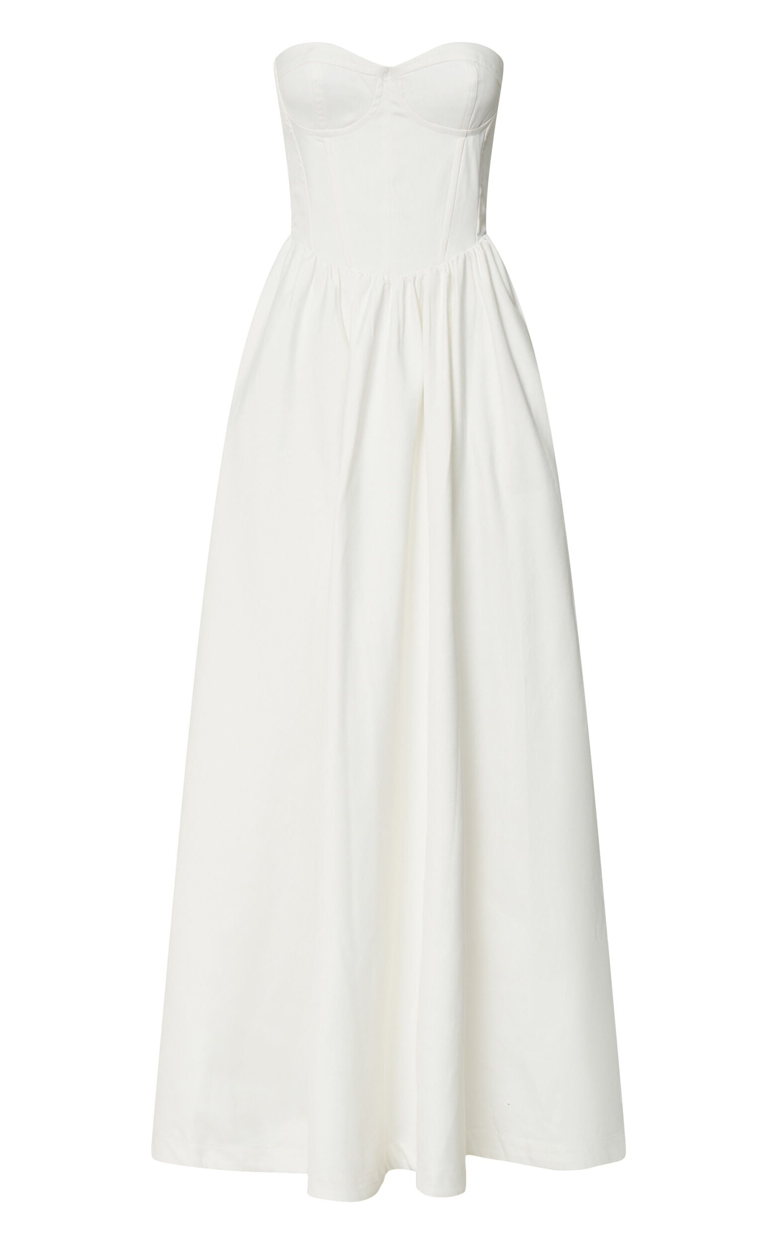 Vivian Maxi Dress - Strapless Corset Front Split Dress in Ivory