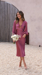 Cleo Midi Dress - Plum