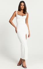 Xander Maxi Dress - Corset Panel Front Dress in Off White