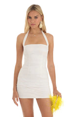 Boop Mesh Bodycon Dress in White