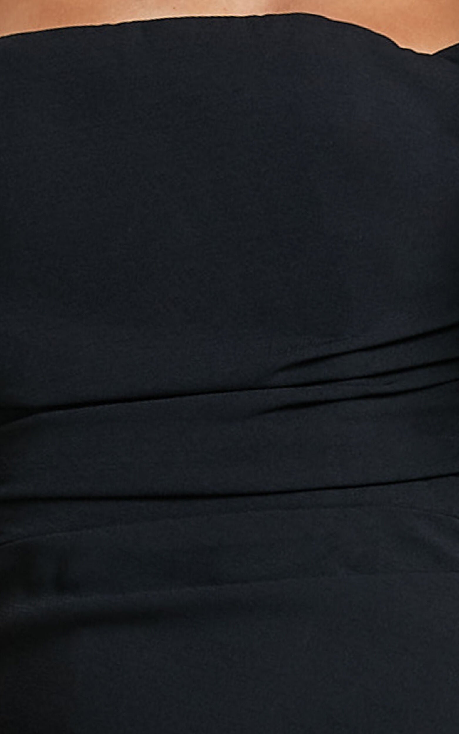 Lohan Midi Dress - Off Shoulder Puff Sleeve in Black