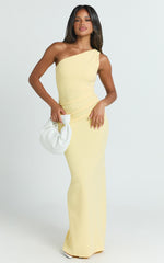 Criselda Maxi Dress - One Shoulder Maxi Dress in Lemon