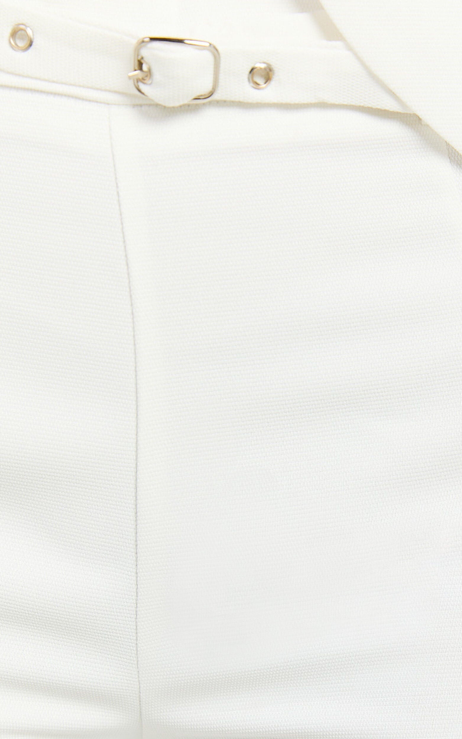 Romeo Pants - Straight Leg Mid Waist Tailored Pants in White