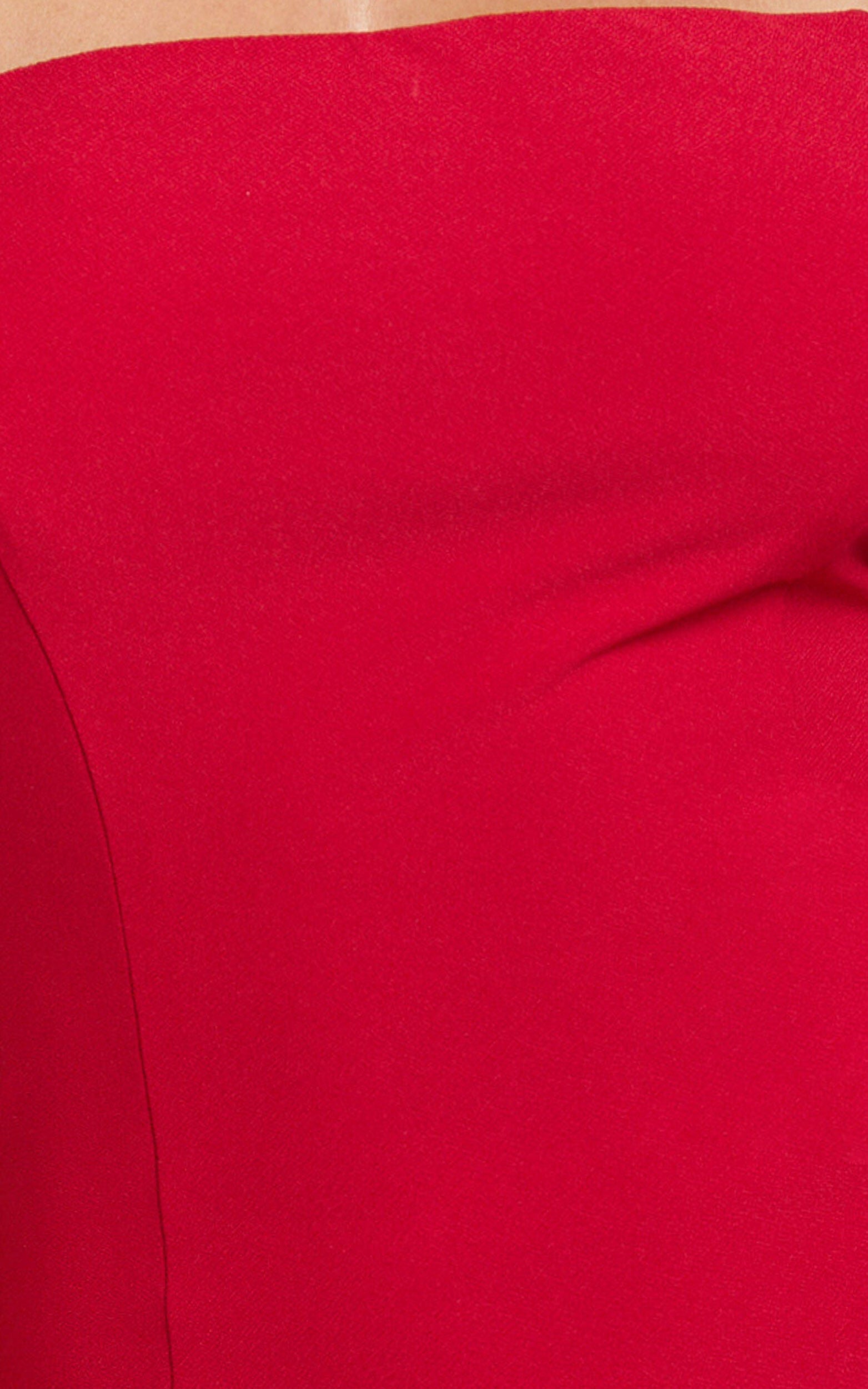Sophie Mini Dress - Tie Neck Strapless Bodycon Dress in Red