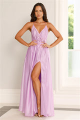 Elegant Delights Halter Maxi Dress Purple
