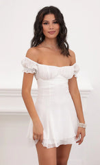 Off Shoulder Dress in White