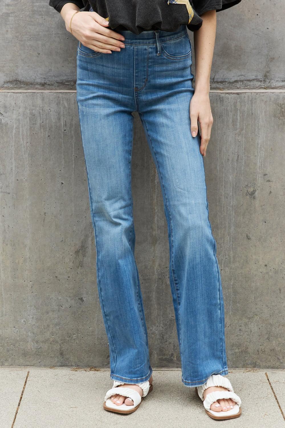 Judy Blue Lolita High Waist Pull On Slim Bootcut Jeans